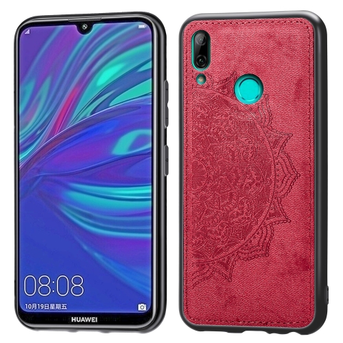 

Pressed Printing Mandragora Pattern Fabric Texture TPU + PC Shockproof Case for Huawei Y7 (2019) with Fingerprint Hole(Red)