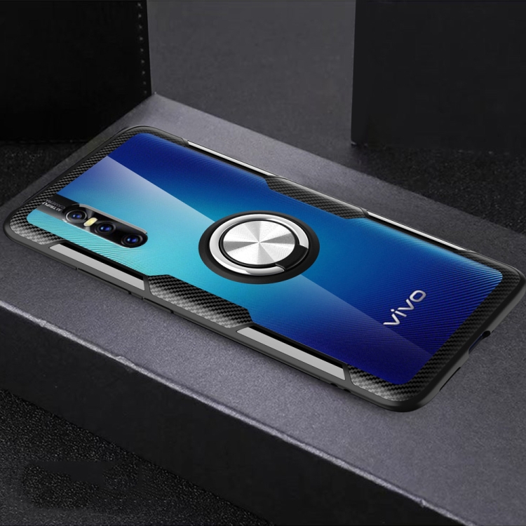 

Shockproof Transparent Protective Case with 360 Degree Magnetic Rotation Holder For Vivo X27(Silver+Black)