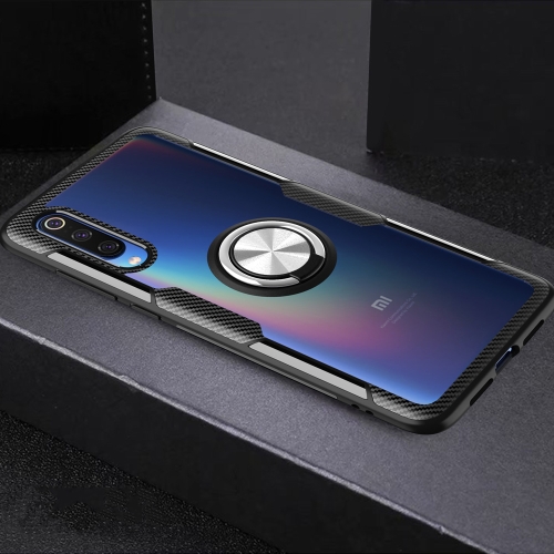 

Shockproof Transparent Protective Case with 360 Degree Magnetic Rotation Holder For Xiaomi Mi 9(Silver+Black)