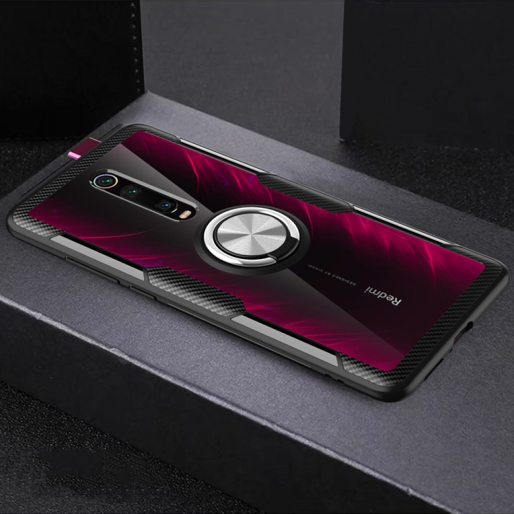 

Shockproof Transparent Protective Case with 360 Degree Magnetic Rotation Holder For Xiaomi Redmi K20 & K20 Pro(Silver+Black)
