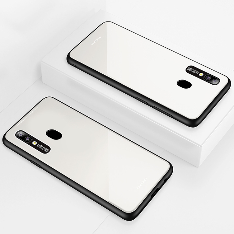 

Lycra Series Eye Protection TPU Acrylic Protection Case for Galaxy A40(White)