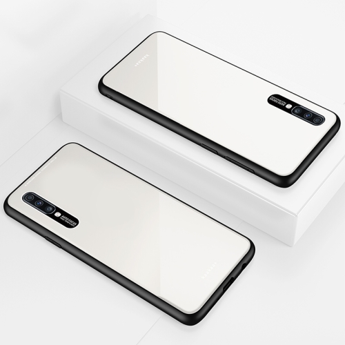 

Lycra Series Eye Protection TPU Acrylic Protection Case for Galaxy A70(White)