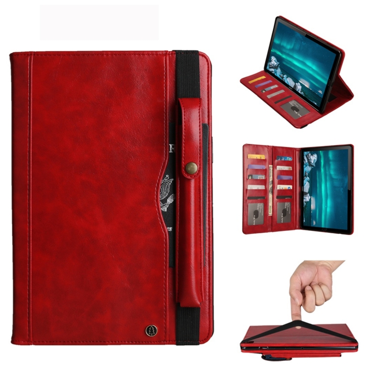 

Horizontal Flip Leather Case for Huawei Mediapad M6 10.8, with Double Card Slots & Pen Slots & Holder & Wallet & Photo Frame(Red)