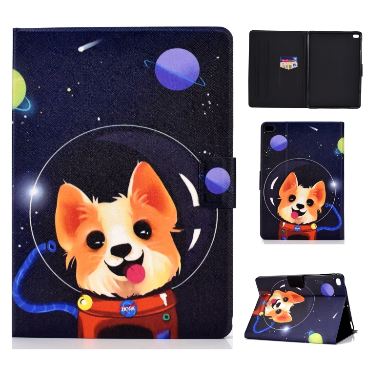 

Colored Drawing Universal Voltage Craft Cloth TPU Protective Case, with Holder & Sleep / Wake-up Function & Card Slots & Anti-slip Strip for iPad 9.7 (2018) / 9.7 (2017) / air / air2(Dog)