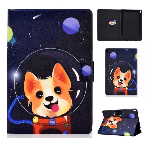 

Colored Drawing Universal Voltage Craft Cloth TPU Protective Case, with Holder & Sleep / Wake-up Function & Card Slots & Anti-slip Strip for iPad Pro 10.5 Inch / iPad Air (2019)(Dog)