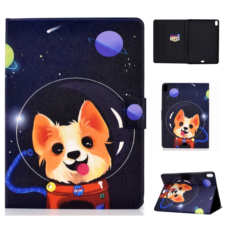 

Colored Drawing Universal Voltage Craft Cloth TPU Protective Case, with Holder & Sleep / Wake-up Function & Card Slots & Anti-slip Strip for iPad Pro 11 inch (2018)(Dog)