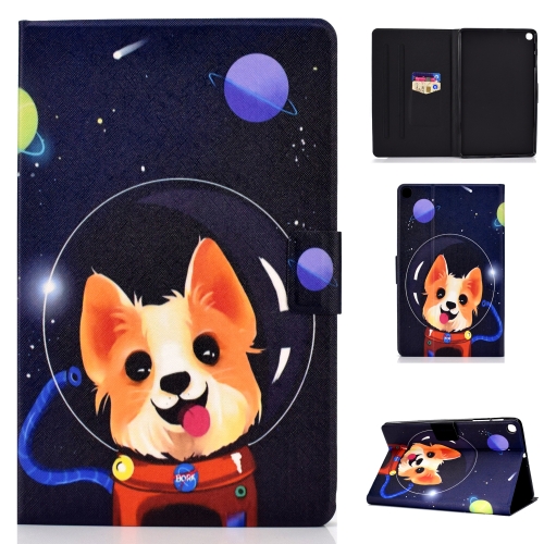 

Colored Drawing Universal Voltage Craft Cloth TPU Protective Case, with Holder & Sleep / Wake-up Function & Card Slots & Anti-slip Strip for Galaxy Tab A 8.0 (2019) P205 / P200(Dog)