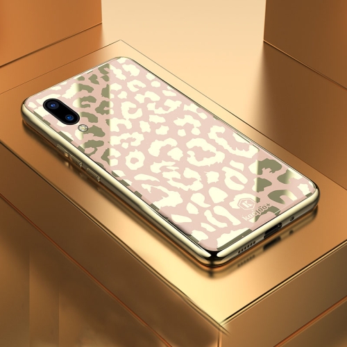 

Leopard Pattern Electroplating Soft Frame Plexiglass Mirror Protective Case For Vivo Z3 / Z3i(Champagne Gold)