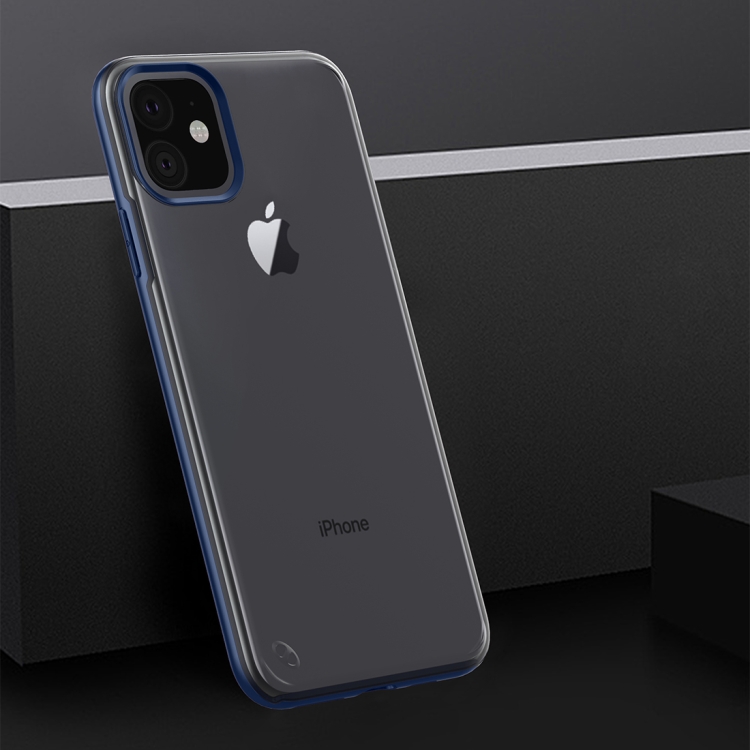 

Shockproof Frosted PC+ TPU Transparent Protective Case For iPhone 11 Pro(Navy Blue)