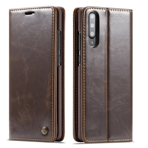 

CaseMe-003 Business Style Crazy Horse Texture Horizontal Flip PU Leather Case for Galaxy A70, with Holder & Card Slots(Brown)