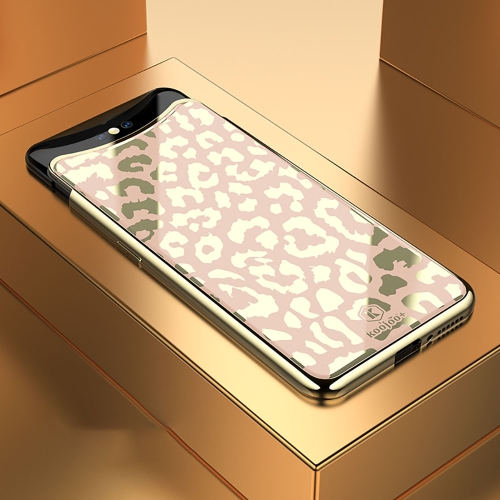 

Leopard Pattern Electroplating Soft Frame Plexiglass Mirror Protective Case For OPPO Find X(Champagne Gold)