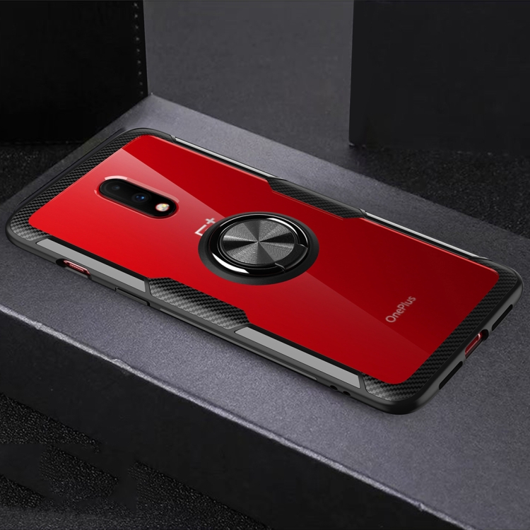 

Scratchproof TPU + Acrylic Ring Bracket Protective Case For OnePlus 7(Black)