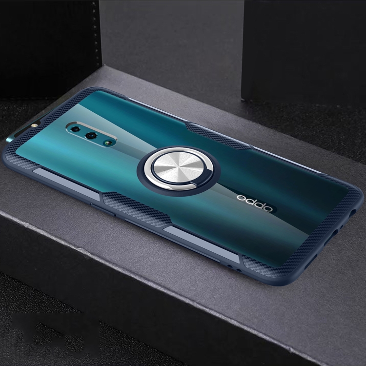 

Scratchproof TPU + Acrylic Ring Bracket Protective Case For OPPO Reno(Navy Blue)