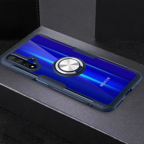 

Scratchproof TPU + Acrylic Ring Bracket Protective Case For Huawei Honor 20(Navy Blue)