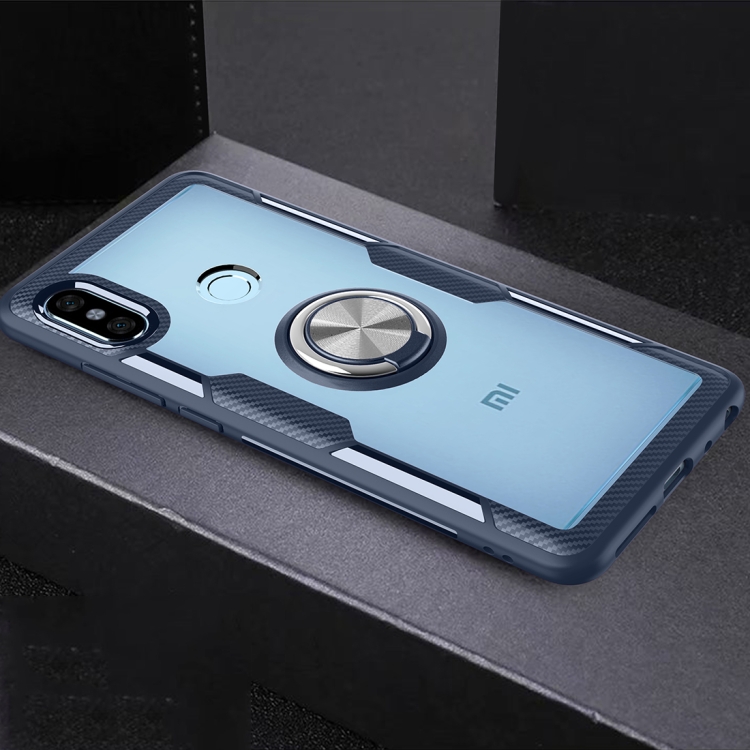 

Scratchproof TPU + Acrylic Ring Bracket Protective Case For Xiaomi Redmi Note 5(Navy Blue)