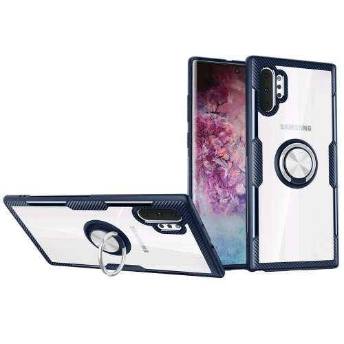 

Scratchproof TPU + Acrylic Ring Bracket Protective Case For Galaxy Note 10+(Navy Blue)