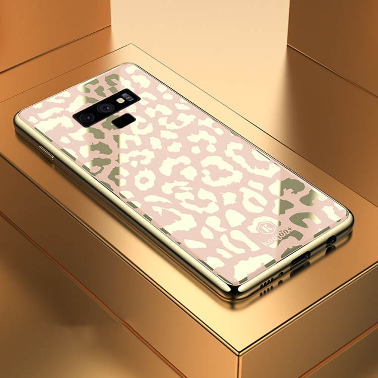 

Leopard Pattern Electroplating Soft Frame Plexiglass Mirror Protective Case For Galaxy Note9(Champagne Gold)