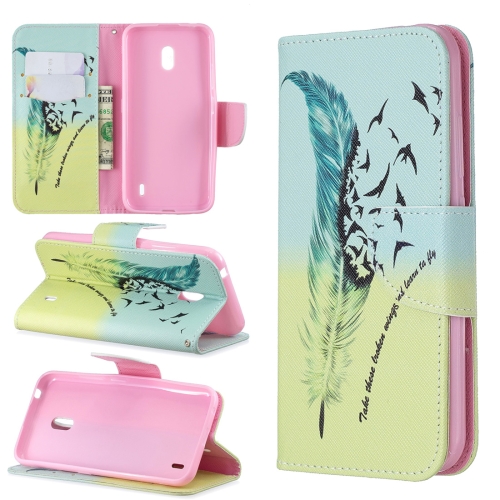 

Colored Drawing Pattern Horizontal Flip Leather Case with Holder & Card Slots & Wallet(Feather Bird)