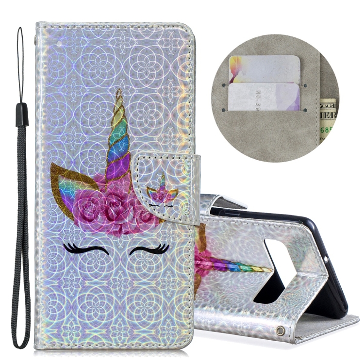 

Dazzle Laser Coloured Drawing Horizontal Flip Leather Case with Holder & Card Slots & Wallet & Lanyard for Galaxy S10 5G(Eyelash Unicorn)