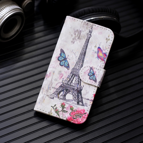 

3D Painting Pattern Coloured Drawing Horizontal Flip PU Leather Case with Holder & Card Slots & Wallet For Motorola MOTO E5 Play(Eiffel Tower)