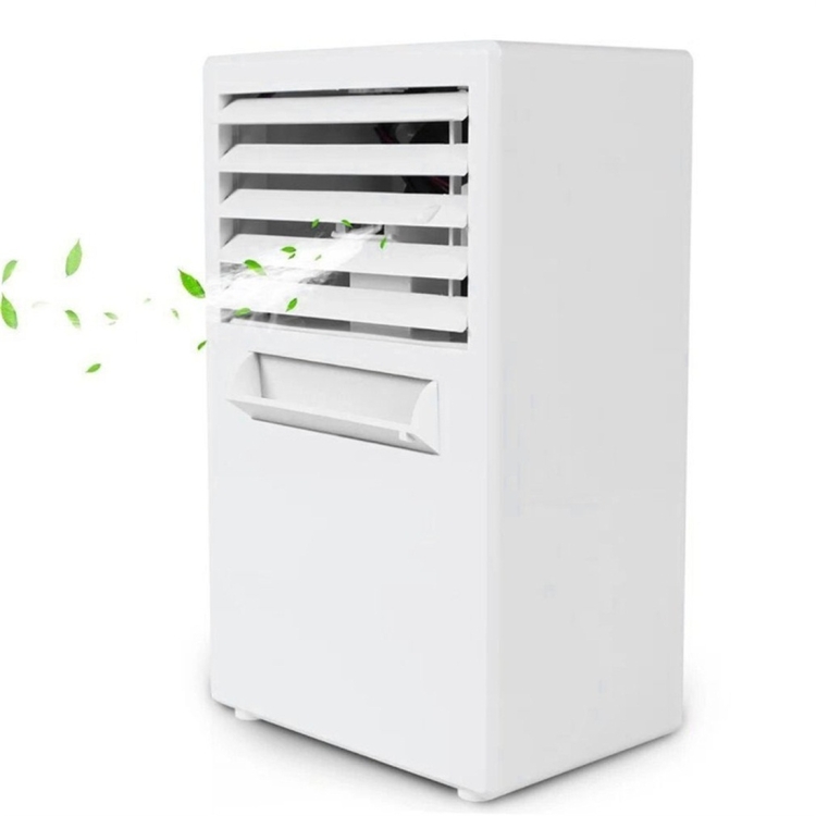

Multi-function Mute Spray Humidification Refrigeration Desktop Electric Fan, Support 3 Speed Control, EU Plug(White)