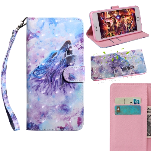 

3D Painting Pattern Coloured Drawing Horizontal Flip TPU + PU Leather Case with Holder & Card Slots & Wallet for Motorola E5 Play Go(Roaring Wolf)