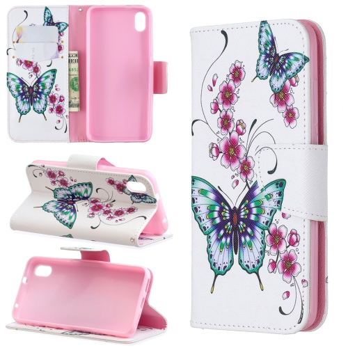 

Colored Drawing Pattern Horizontal Flip Leather Case with Holder & Card Slots & Wallet For Xiaomi Redmi 7A(Peach Blossom and Butterfly)