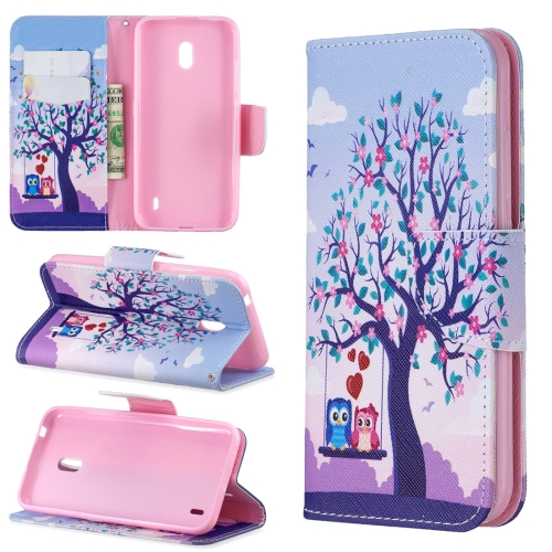 

Colored Drawing Pattern Horizontal Flip Leather Case with Holder & Card Slots & Wallet For Nokia 2.2(Two Owls)
