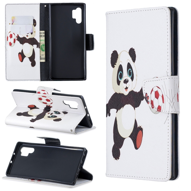 

Colored Drawing Pattern Horizontal Flip Leather Case with Holder & Card Slots & Wallet For Galaxy Note10+(Football and Panda)