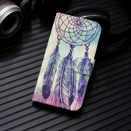 

3D Painting Pattern Coloured Drawing Horizontal Flip PU Leather Case with Holder & Card Slots & Wallet For Huawei Honor 7A(Feather Wind Chime)