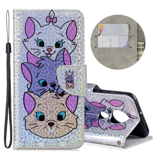 

Dazzle Laser Coloured Drawing Horizontal Flip Leather Case with Holder & Card Slots & Wallet & Lanyard for Motorola Moto G7 / G7 Plus(Three Cats)