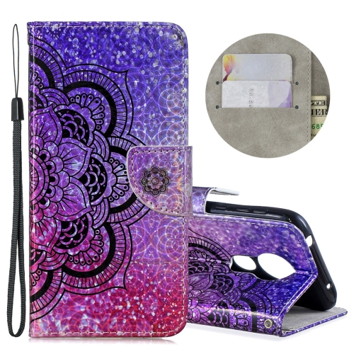 

Dazzle Laser Coloured Drawing Horizontal Flip Leather Case with Holder & Card Slots & Wallet & Lanyard for Motorola Moto G7 Power (EU Version)(Half Datura)