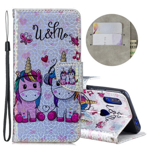 

Dazzle Laser Coloured Drawing Horizontal Flip Leather Case with Holder & Card Slots & Wallet & Lanyard for Xiaomi Redmi 7 / Y3(Two Unicorns)
