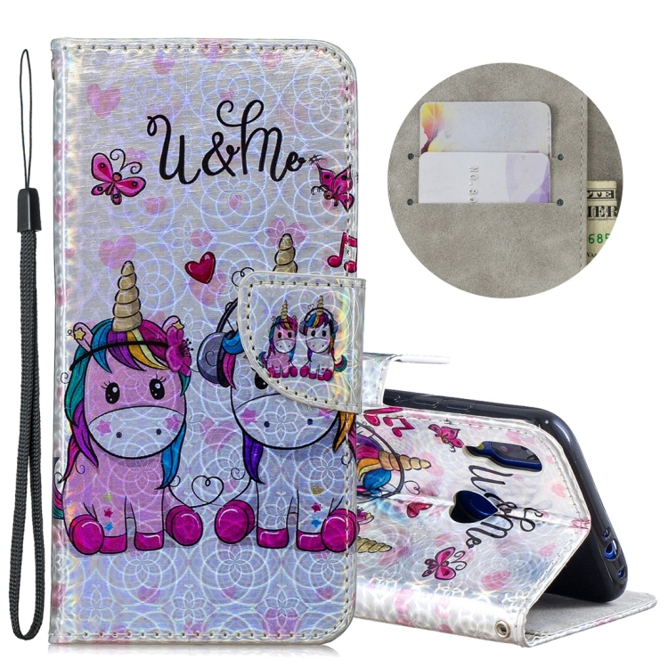 

Dazzle Laser Coloured Drawing Horizontal Flip Leather Case with Holder & Card Slots & Wallet & Lanyard for Xiaomi Redmi Note 7 / Note 7S(Two Unicorns)