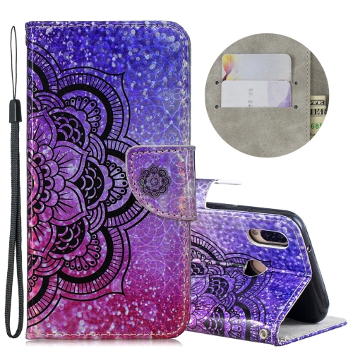 

Dazzle Laser Coloured Drawing Horizontal Flip Leather Case with Holder & Card Slots & Wallet & Lanyard for Huawei P20 Lite / Nova 3e(Half Datura)