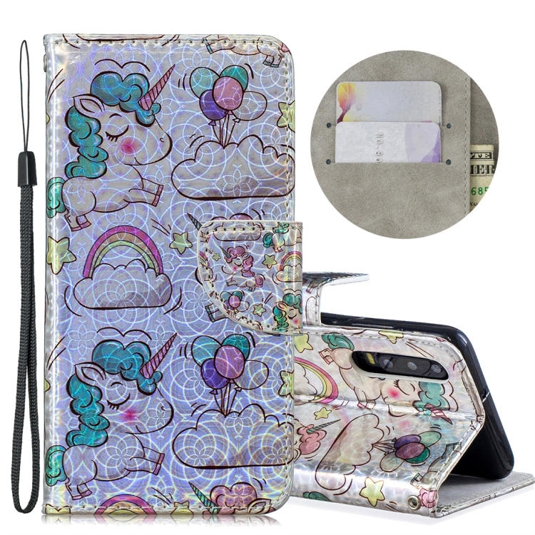 

Dazzle Laser Coloured Drawing Horizontal Flip Leather Case with Holder & Card Slots & Wallet & Lanyard for Huawei P30(Rainbow Unicorn)