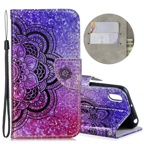 

Dazzle Laser Coloured Drawing Horizontal Flip Leather Case with Holder & Card Slots & Wallet & Lanyard for Huawei Y5 (2019) / Honor 8S(Half Datura)