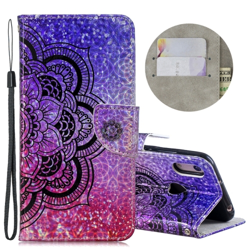 

Dazzle Laser Coloured Drawing Horizontal Flip Leather Case with Holder & Card Slots & Wallet & Lanyard for Huawei Y6 (2019) / Honor 8A(Half Datura)