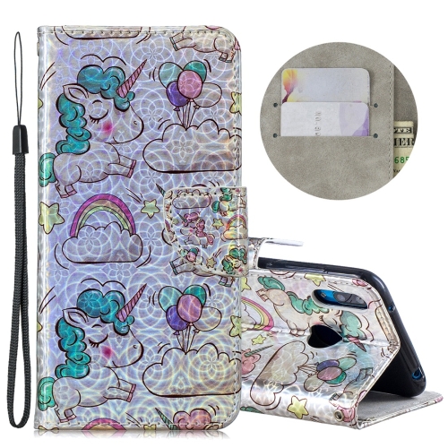 

Dazzle Laser Coloured Drawing Horizontal Flip Leather Case with Holder & Card Slots & Wallet & Lanyard for Huawei Y7 (2019) / Enjoy 9(Rainbow Unicorn)