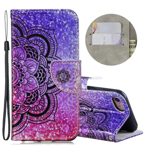 

Dazzle Laser Coloured Drawing Horizontal Flip Leather Case with Holder & Card Slots & Wallet & Lanyard for iPhone 6 / 6s / 7 / 8(Half Datura)