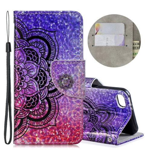 

Dazzle Laser Coloured Drawing Horizontal Flip Leather Case with Holder & Card Slots & Wallet & Lanyard for iPod Touch 5 / 6(Half Datura)