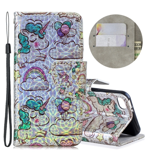 

Dazzle Laser Coloured Drawing Horizontal Flip Leather Case with Holder & Card Slots & Wallet & Lanyard for iPod Touch 5 / 6(Rainbow Unicorn)