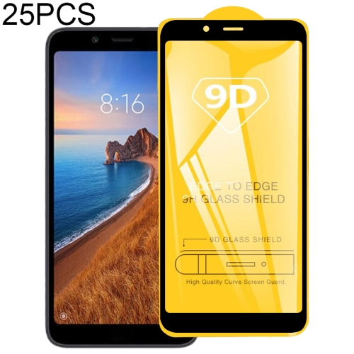 

25 PCS 9D Full Glue Full Screen Tempered Glass Film For Xiaomi Redmi 7A