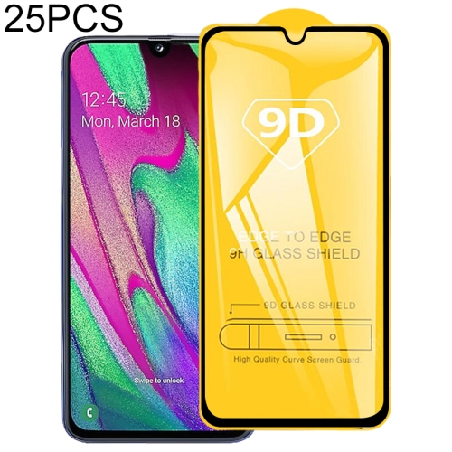 

25 PCS 9D Full Glue Full Screen Tempered Glass Film For Galaxy A40