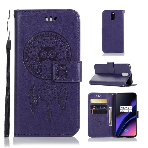 

Wind Chime Owl Embossing Pattern Horizontal Flip Leather Case with Holder & Card Slots & Wallet For OnePlus 6(Purple)