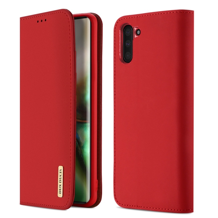 

DUX DUCIS WISH Series TPU + PU + Leather Case with Card Slots & Wallet for Galaxy Note 10(Red)