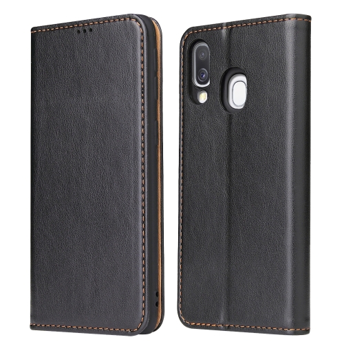 

Dermis Texture PU +TPU Horizontal Flip Leather Case with Holder & Card Slots & Wallet For Galaxy A40(Black)