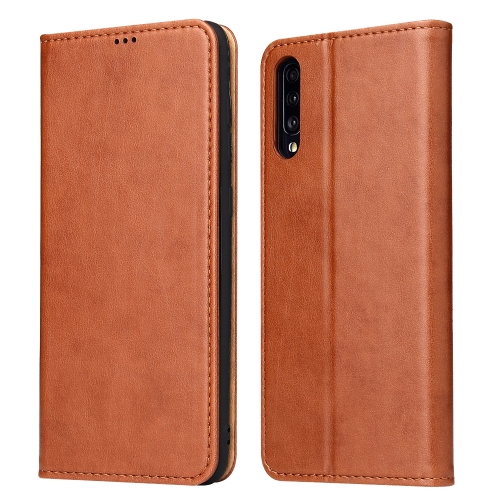 

Dermis Texture PU +TPU Horizontal Flip Leather Case with Holder & Card Slots & Wallet For Galaxy A70(Brown)