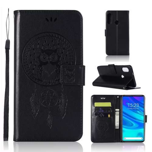 

Wind Chime Owl Embossing Pattern Horizontal Flip Leather Case with Holder & Card Slots & Wallet For Huawei P Smart Z(Black)