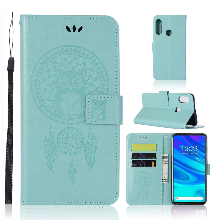 

Wind Chime Owl Embossing Pattern Horizontal Flip Leather Case with Holder & Card Slots & Wallet For Huawei P Smart Z(Green)